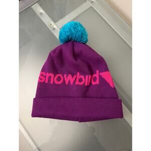 Snowbird ski resort utah beanie winter hat blue pom pink purple adult snowboard